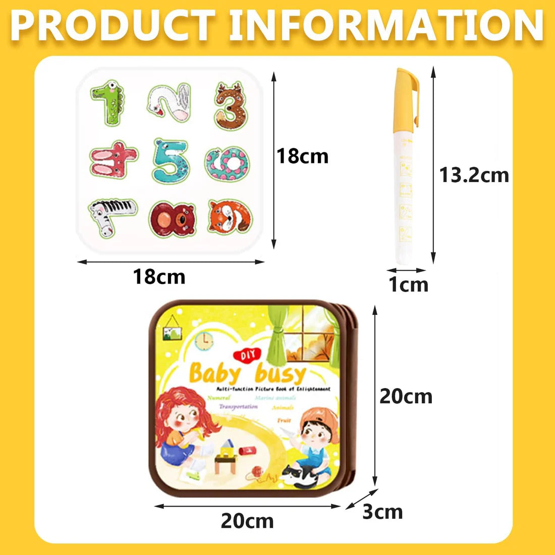 2 In 1 Magic Water Drawing Book & Busy Book For Children With 1 Magic Pen