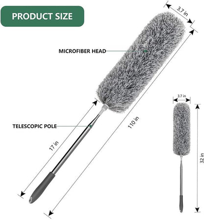 Feather Duster Bendable & Extendable Fan Cleaning Duster Pole Handle